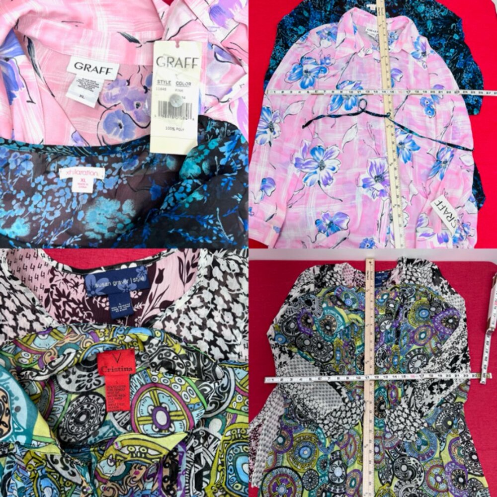 4 Blouses Sz  L/XL:  Christina-Susan Graver-Xhillllaration-GRAFF  Long Sleeve(58 - Picture 6 of 16
